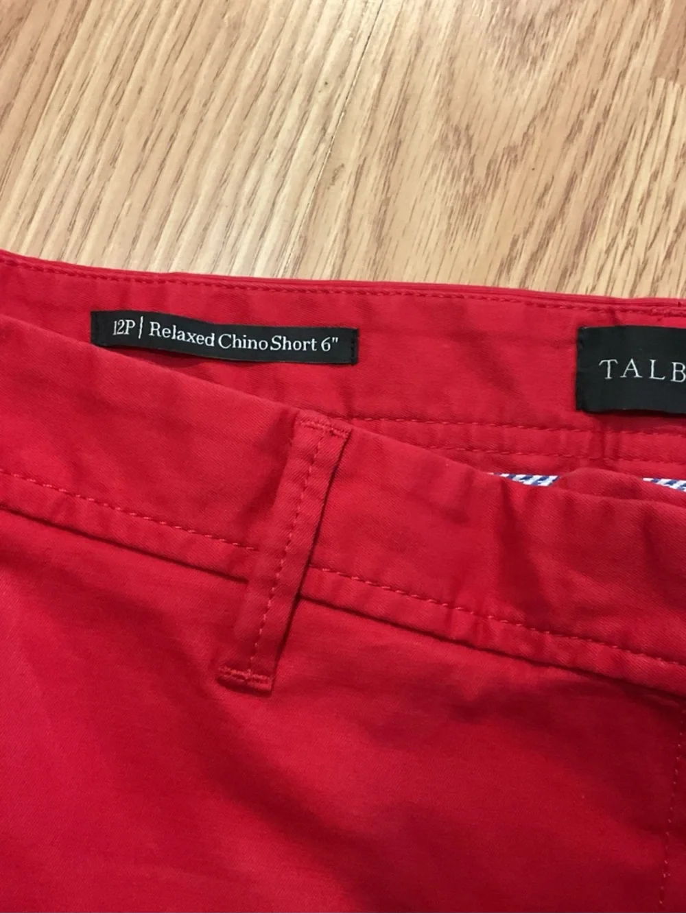 Talbots Red Women’s Bermuda Shorts with Striped Cuff